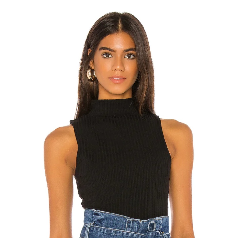 Tularosa Black Ribbed Bodysuit sz S